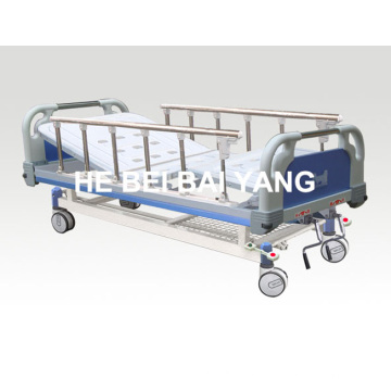 a-48 Movable Double-Function Manual Hospital Bed with ABS Bed Head